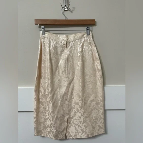 Scott McClintock Vintage Formal Cream Paisley Print Skirt Suit Size 4 - Picture 11 of 13